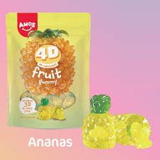 Bonbon Amos Fruit 4D Ananas - Sachet 120gr
