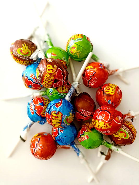 Sucette Gum Acide Jawbreaker Cerise, Cola, Pastèque et Framboise - 4 pièces