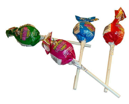 Sucette Gum Acide Mûre, Cerise, Pastèque et Raisin - 4 pièces
